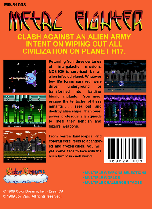 Metal Fighter (Homebrew) — Box back